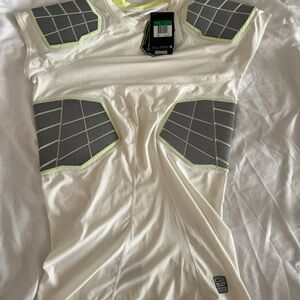 Nike Pro Combat compression 4-pad White Athletic short sleeve shirt